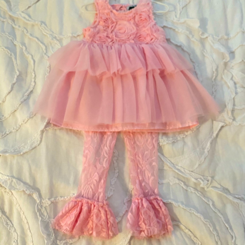 Mud Pie 3T pink outfit. Like new